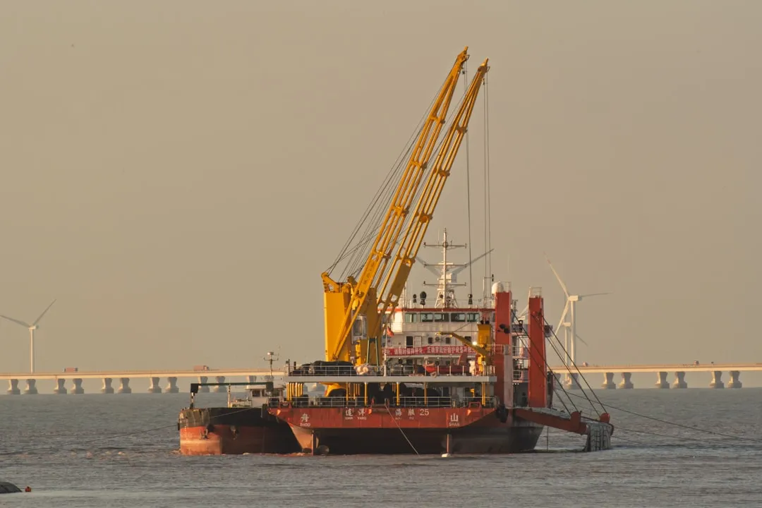 Oil rig sunset